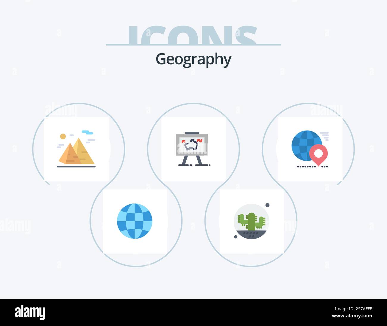 Geo Graphy Flat Icon Pack 5 Icon Design. hang. presentation. plant ...