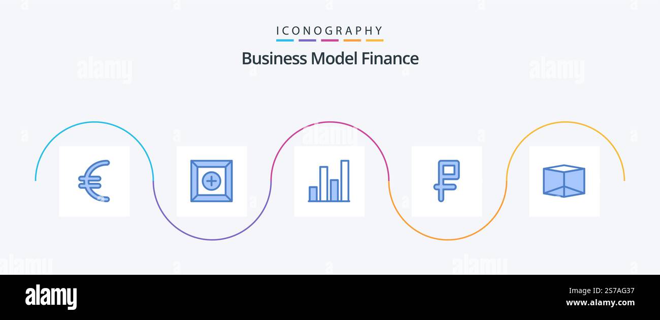 Finance Blue 5 Icon Pack Including . graph. box Stock Vector Image ...