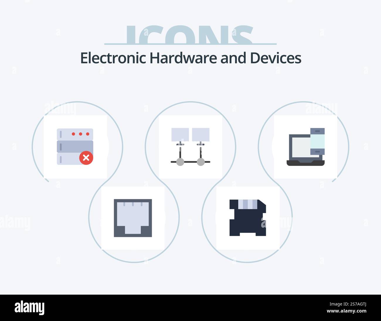 Devices Flat Icon Pack 5 Icon Design. devices. server. database ...