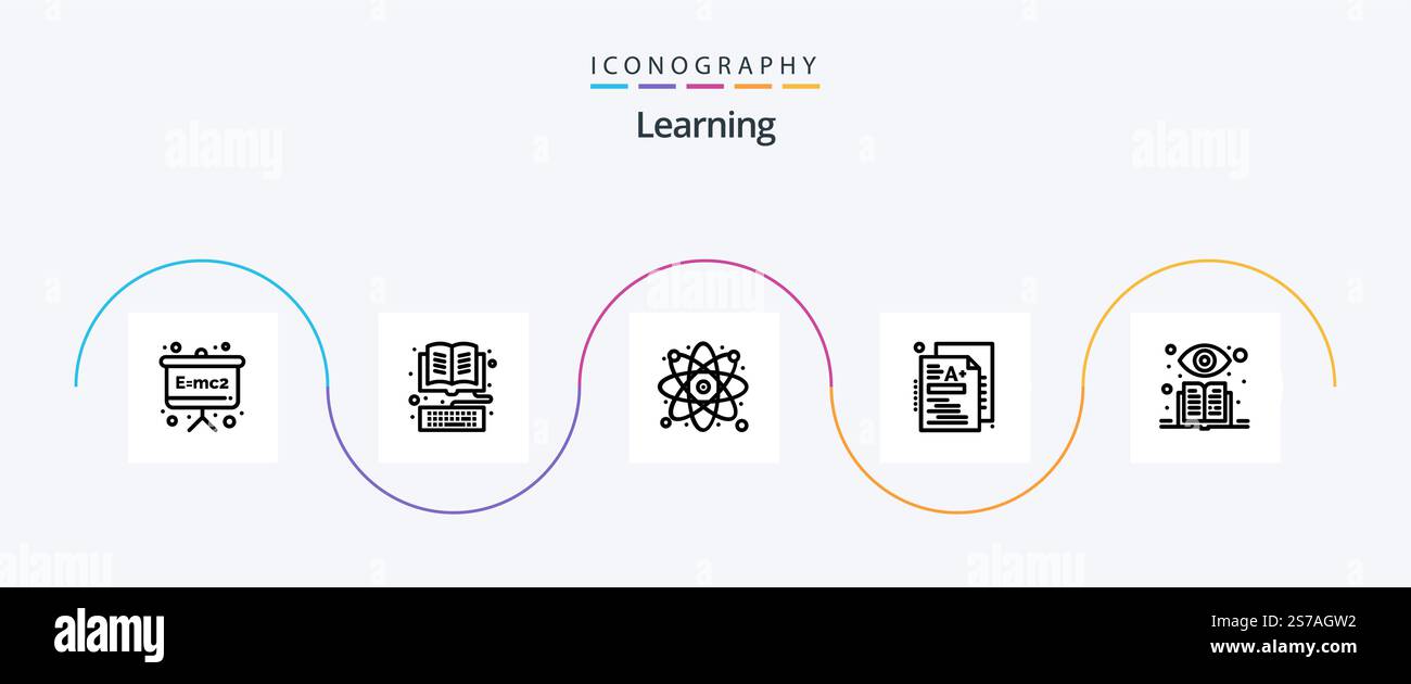 Learning Line 5 Icon Pack Including supervised. knowledge. research ...