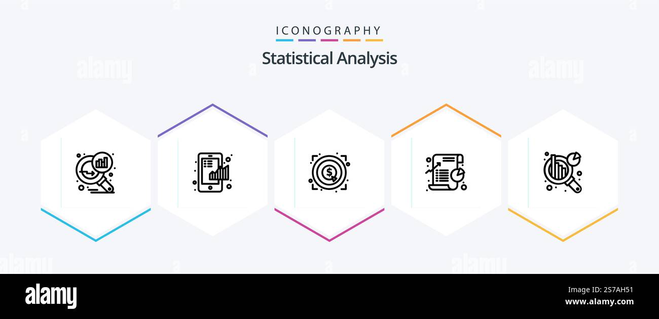 Statistical Analysis 25 Line icon pack including statistic. graph ...
