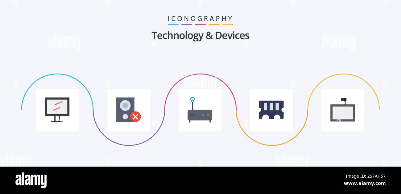 Devices Flat 5 Icon Pack Including . tv. hub. mount. memory Stock ...