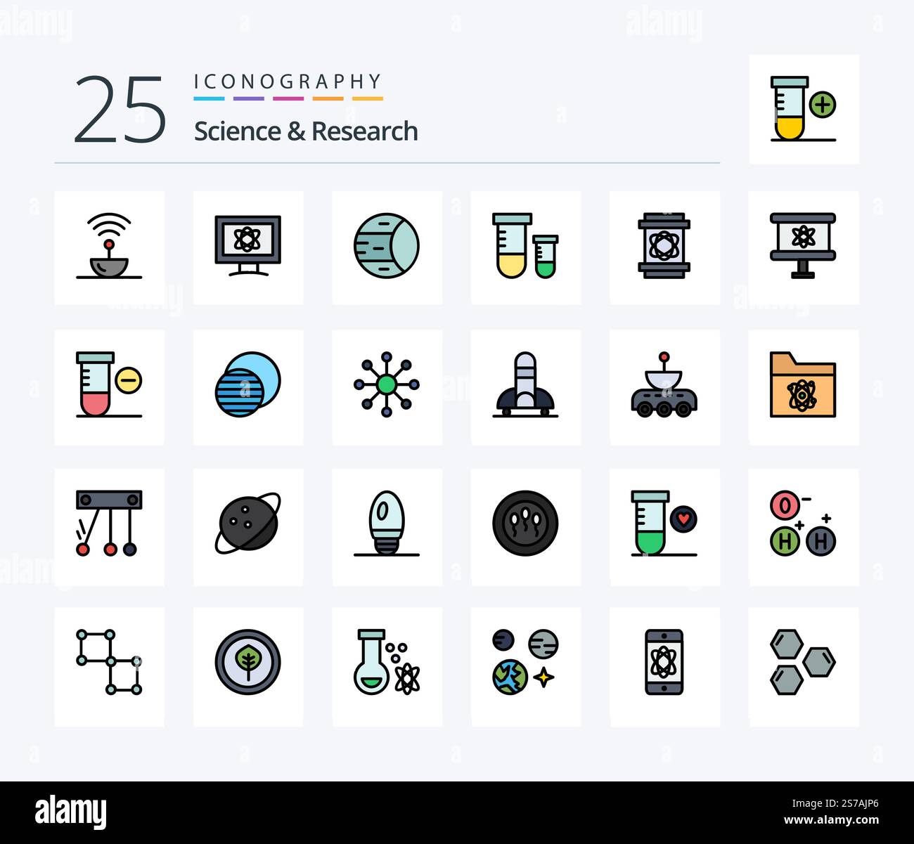 Science 25 Line Filled icon pack including barrel. science. space. s ...