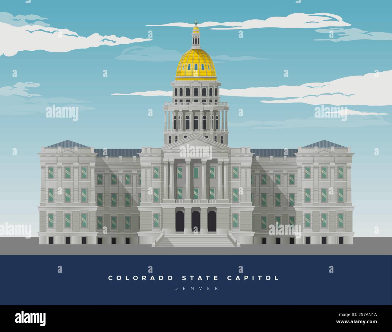 Colorado State Capitol Building - Devner, USA - Stock Illustration as ...