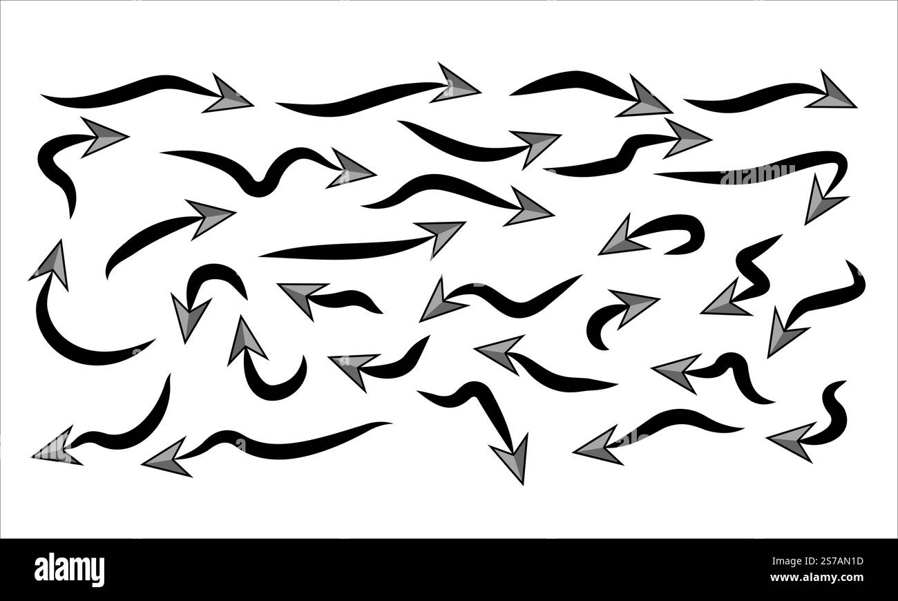 Arrow collection vector icon set on white background Stock Vector Image ...