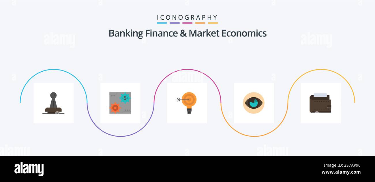 Banking Finance And Market Economics Flat 5 Icon Pack Including ...