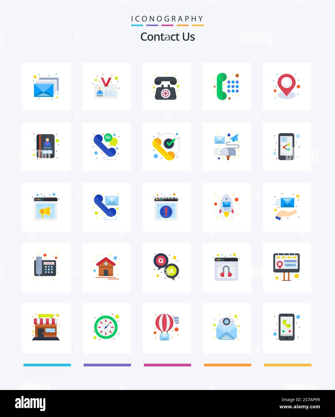 Creative Contact Us 25 Flat icon pack Such As map. dial pad ...