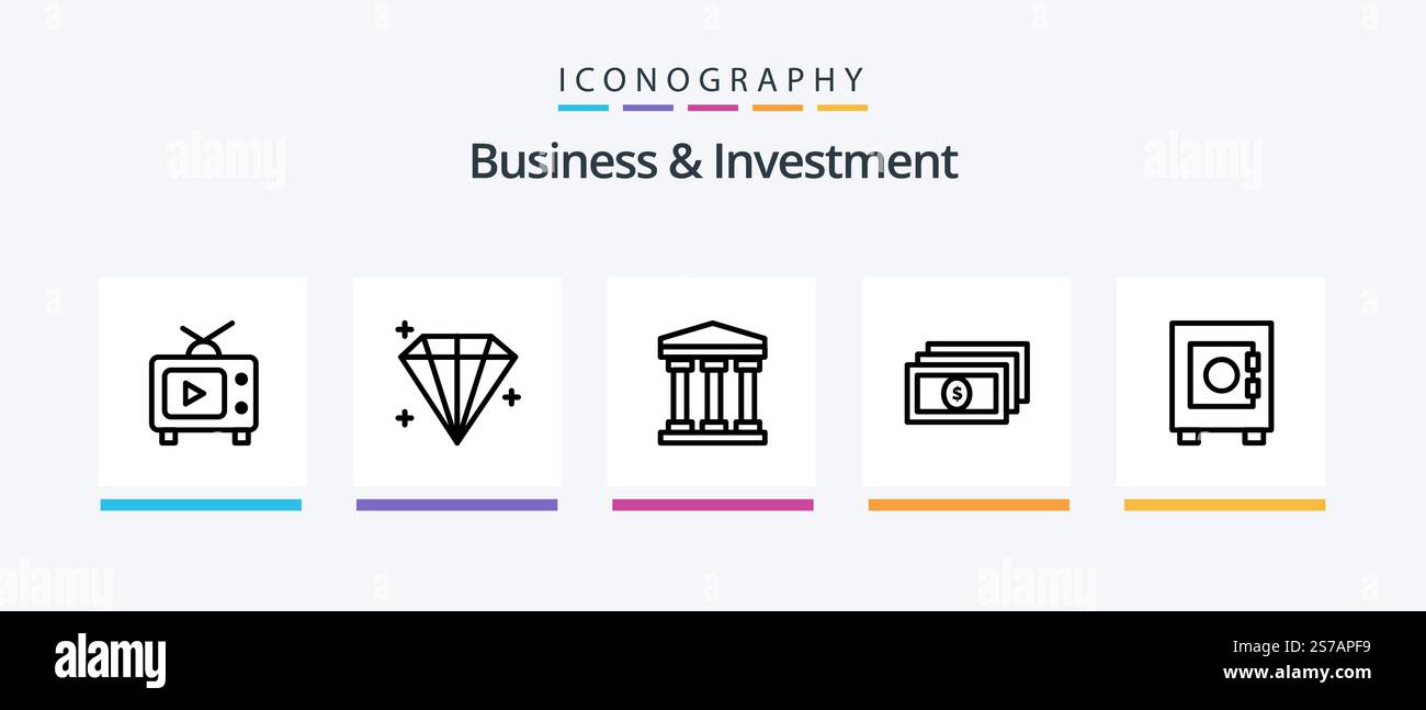 Business And Investment Line 5 Icon Pack Including connection. dollar ...
