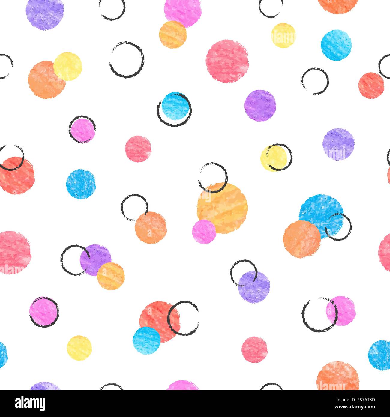 Seamless colorful circles pattern. Vector background with dots Stock Vector