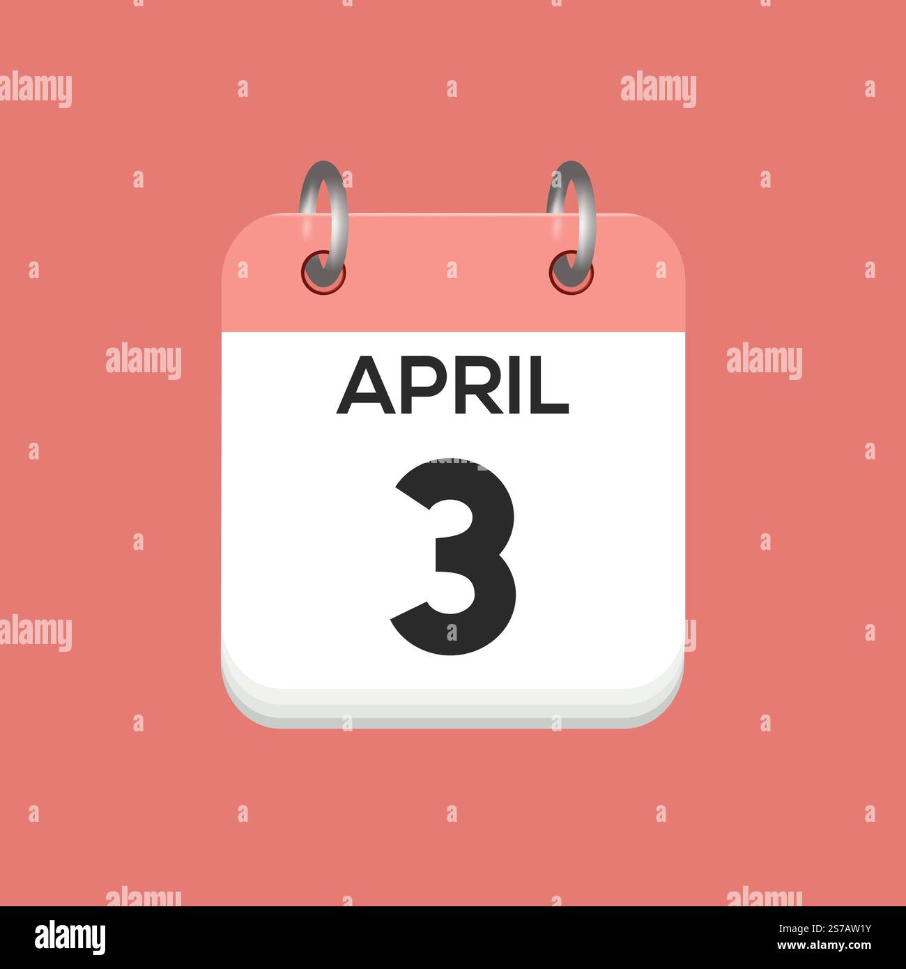April 3 calendar and time planner daily calendar icon reminder
