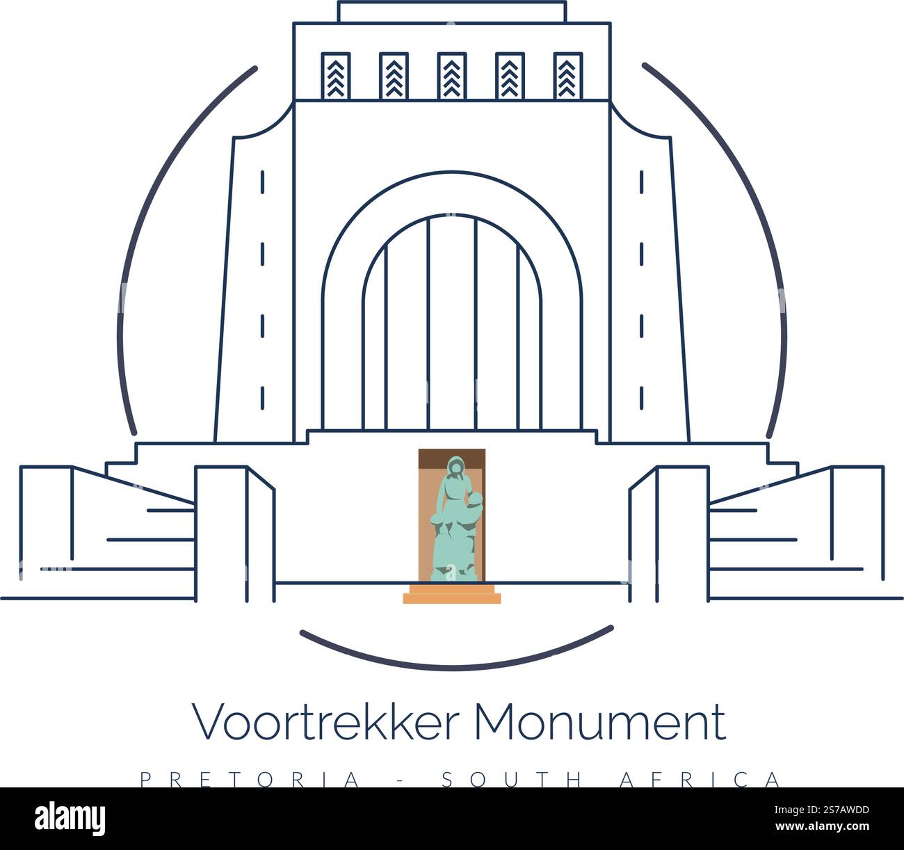 Voortrekker Monument in Pretoria - South Africa - Stock Illustration as ...