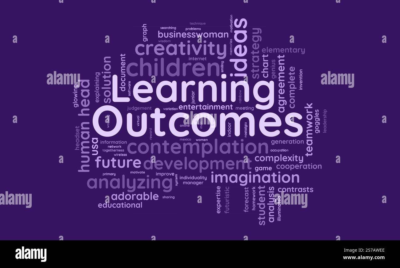 Learning Outcomes word cloud template. Learning Outcomes concept vector ...