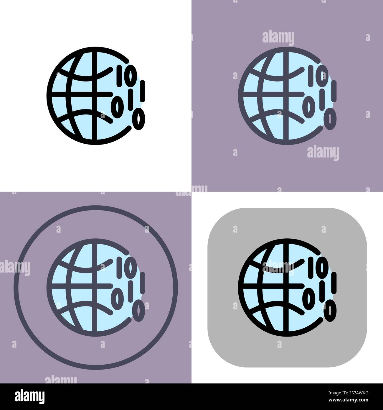 World wide web symbol - artificial intelligence icon. Stock Vector