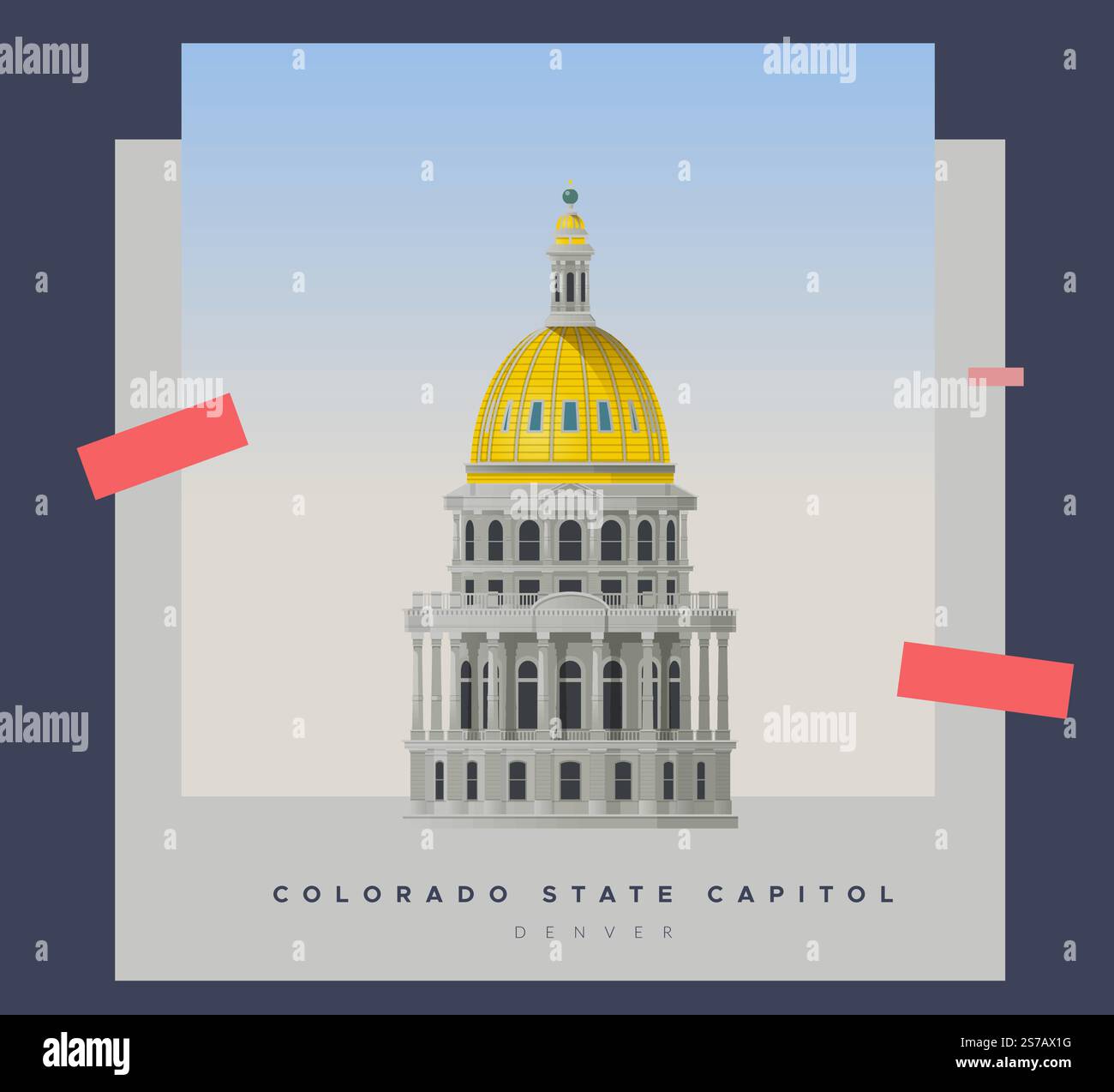 Colorado State Capitol Building - Devner, USA - Stock Illustration as ...