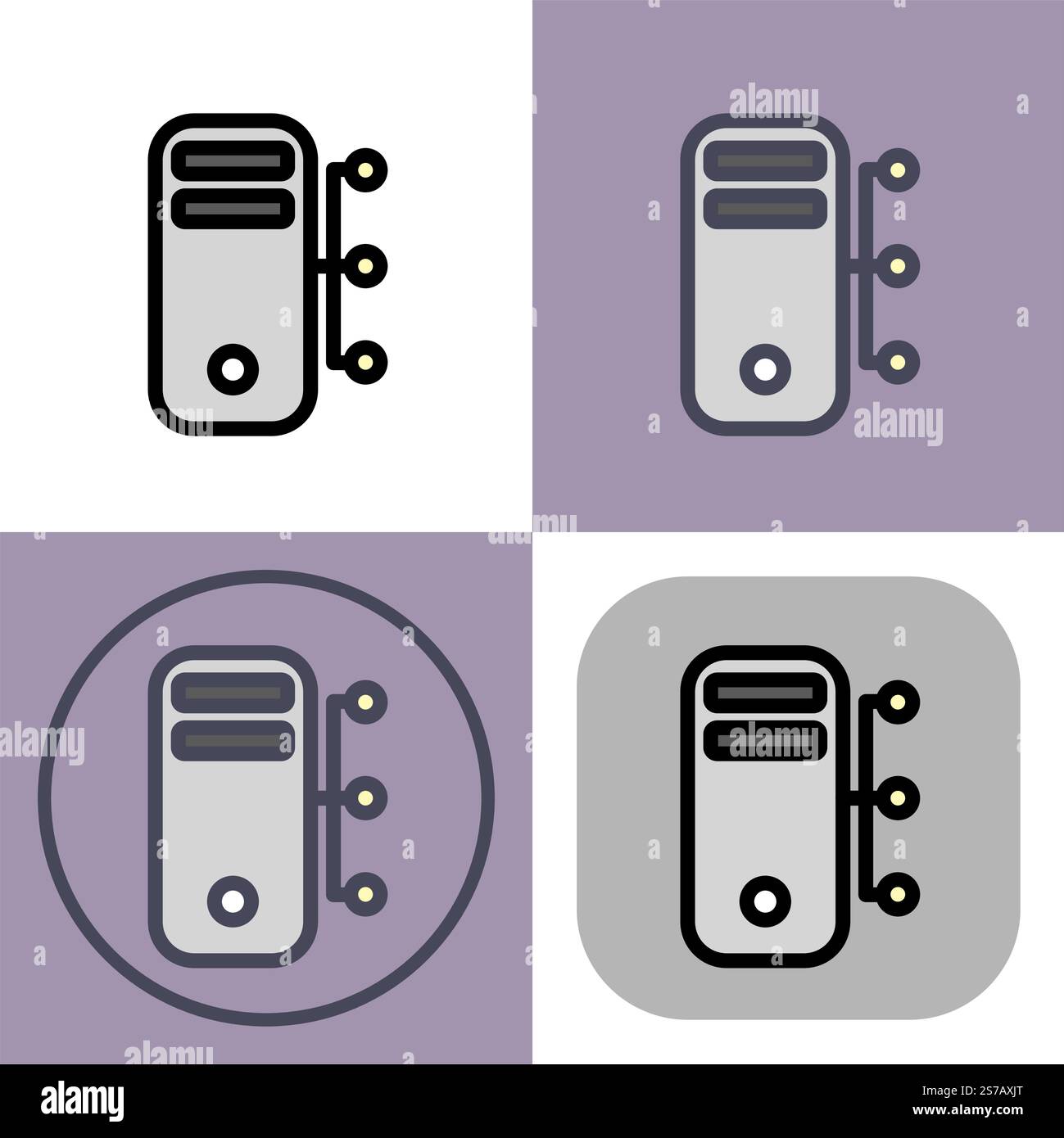 Server network symbol - artificial intelligence icon. Stock Vector