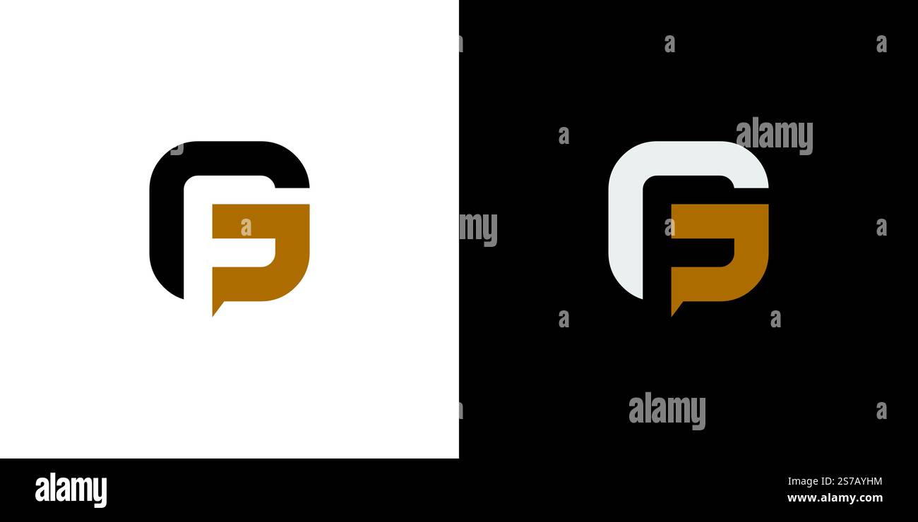 Unique and modern GF  logo design Stock Vector