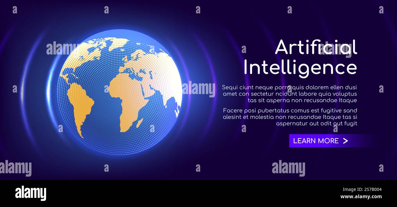 Artificial Intelligence web banner Stock Vector