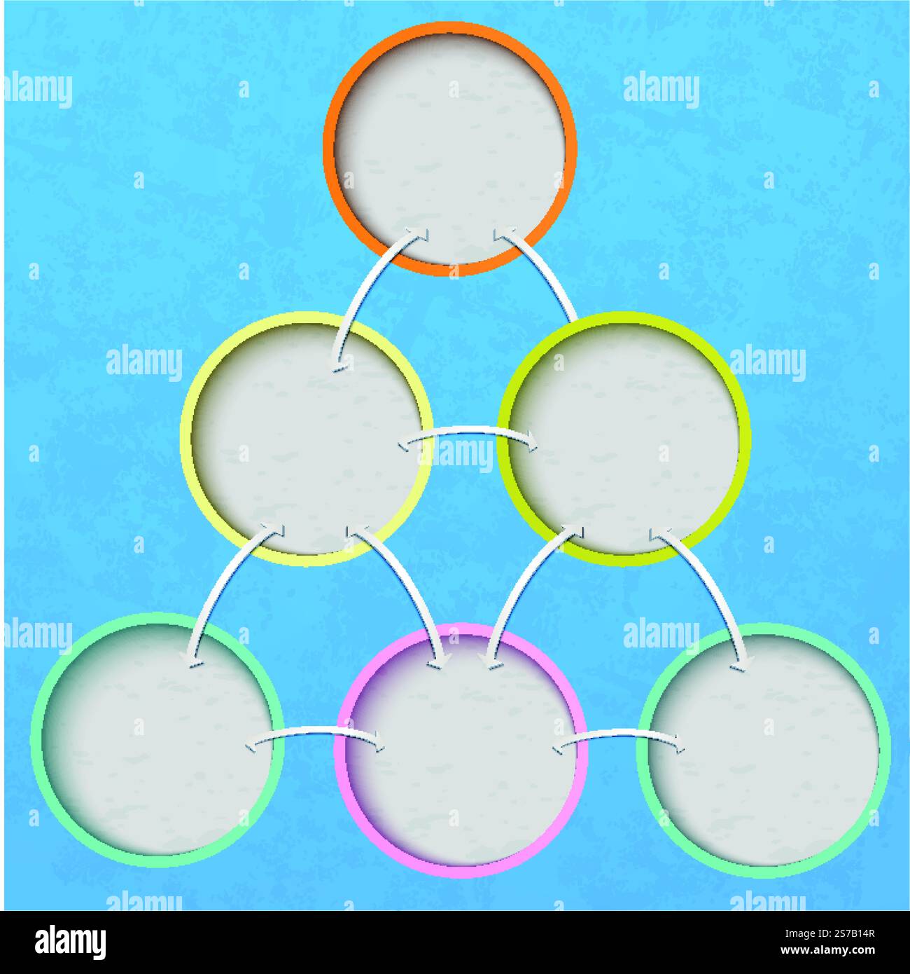 Multi-colored circles on a blue background.  Perfect for web design, presentations, as a template, layout, advertising Stock Vector