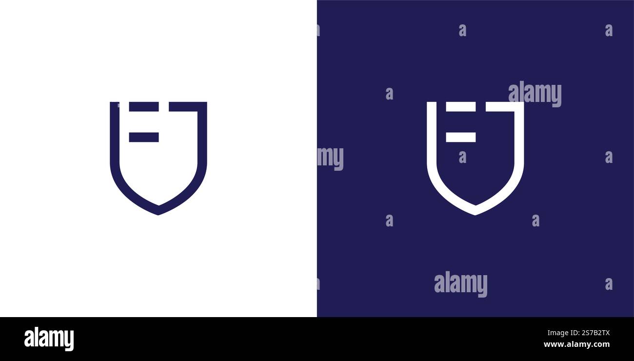 Strong and unique initial FJ security logo design Stock Vector