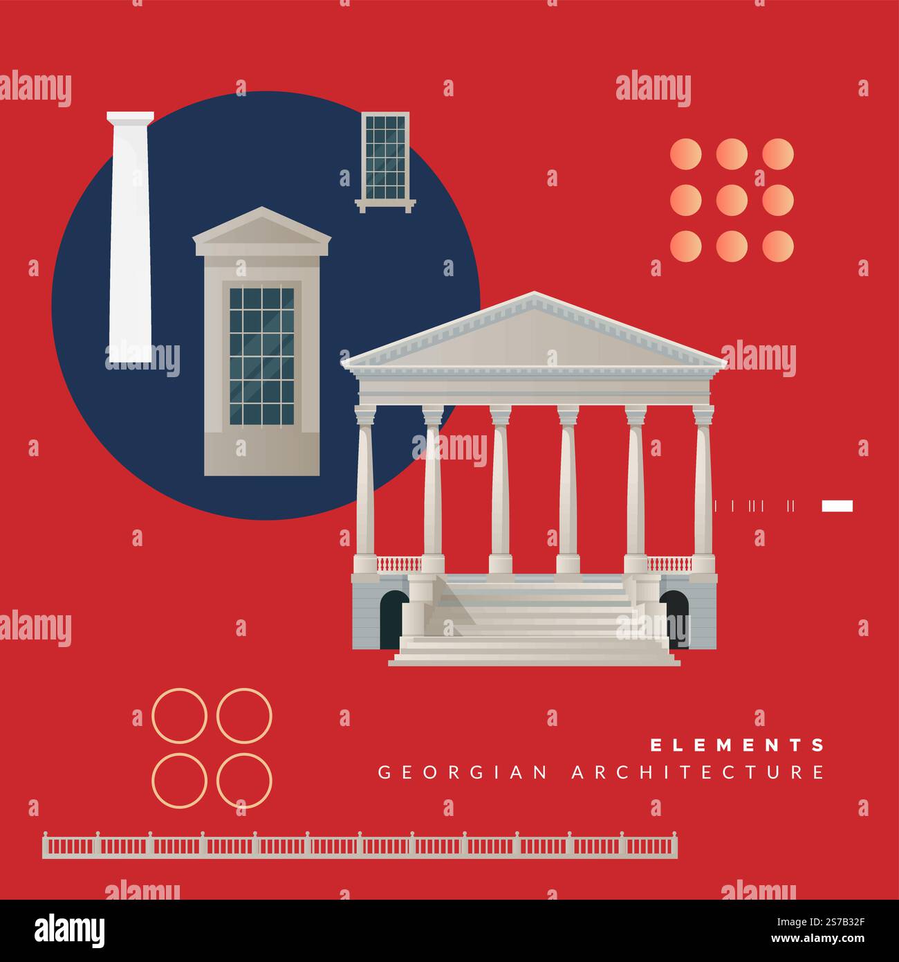 Classical Elements of Georgian Architecture - Stock Illustration as EPS ...