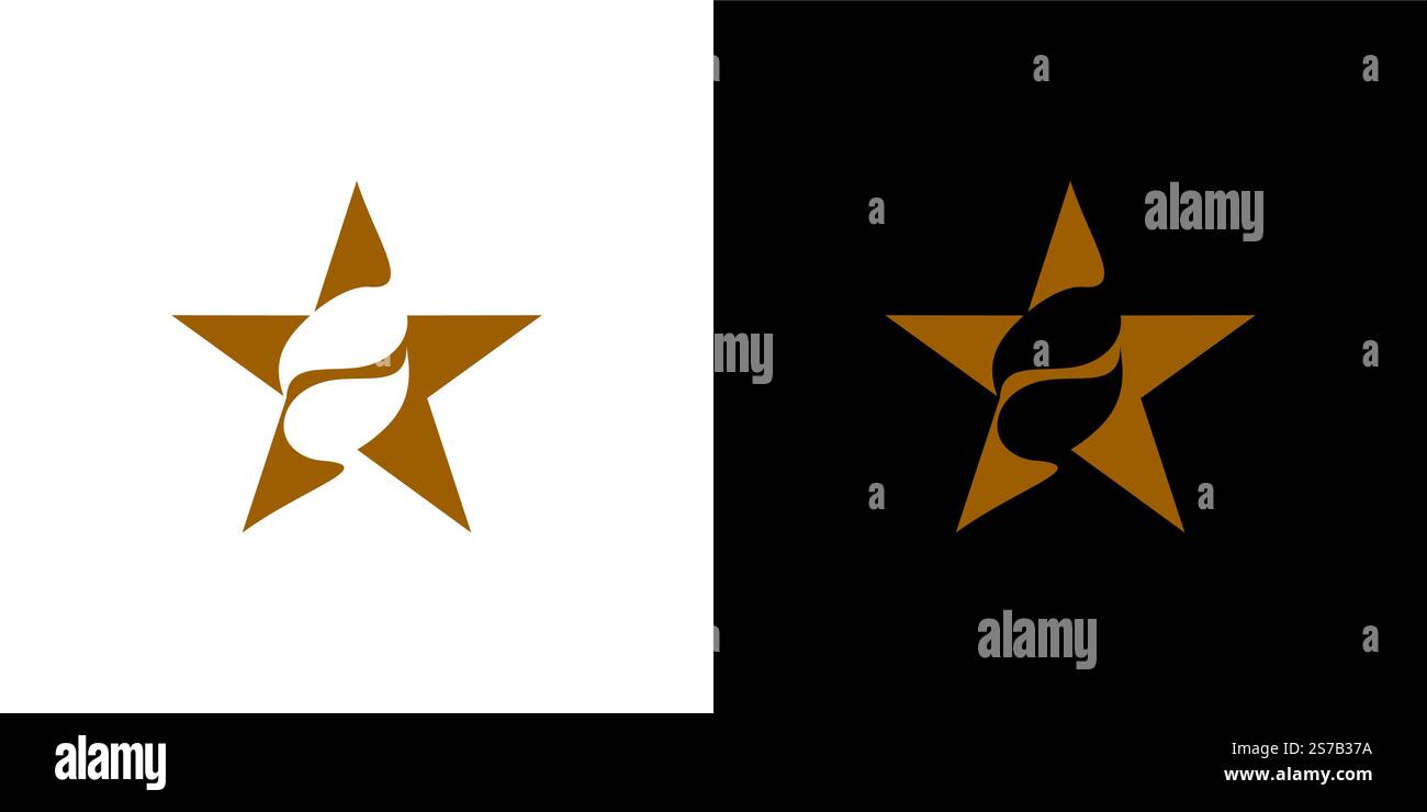 Coffee Star logo design is unique and modern Stock Vector