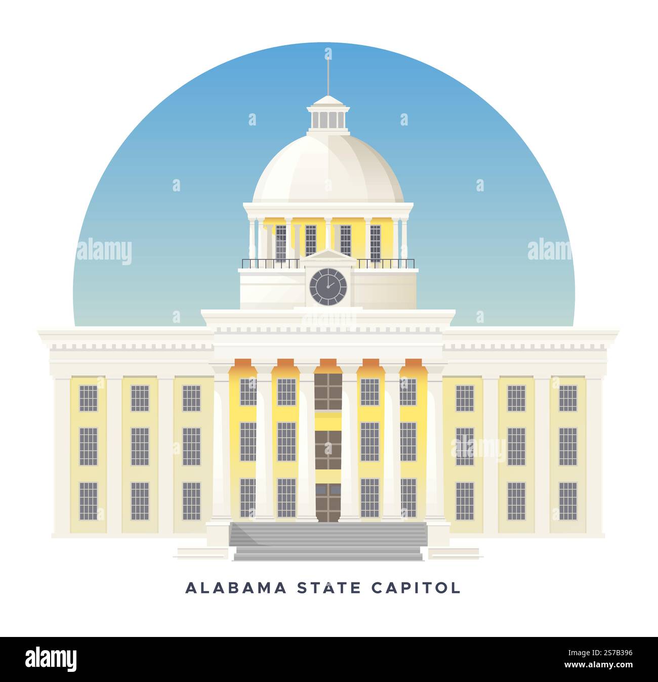Alabama State Capitol - Montgomery, USA - Stock Illustration as EPS 10 ...
