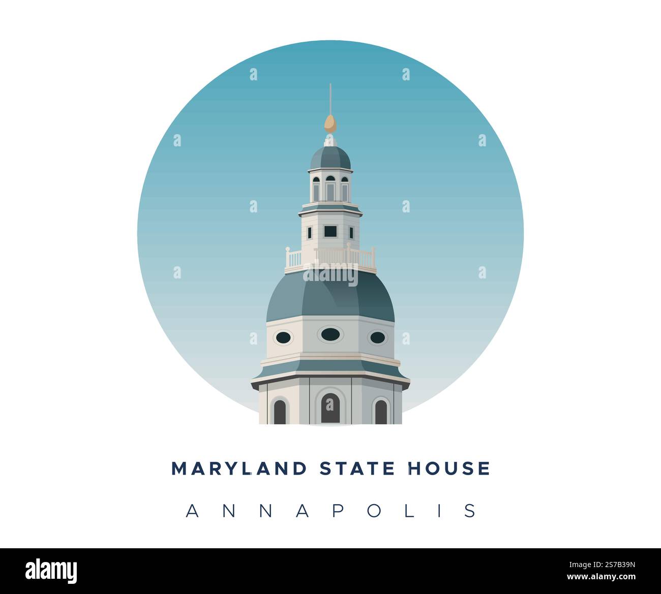 Maryland State House - Annapolis, Maryland - Stock Illustration as EPS ...