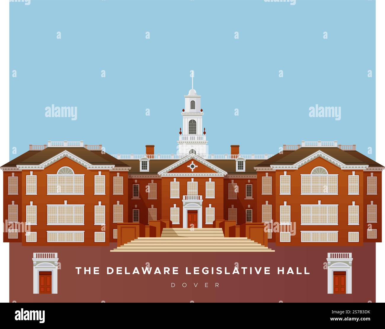 The Delaware Legislative Hall Building - Dover - Stock Illustration as ...