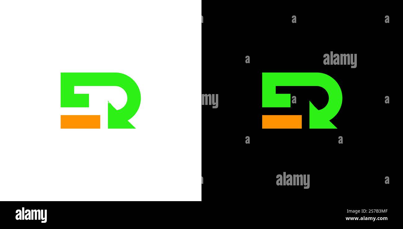 Recycle ER logo design is unique and modern Stock Vector