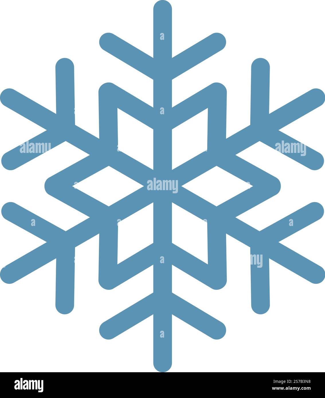 Minimalist vector illustration of a stylized light blue snowflake on ...