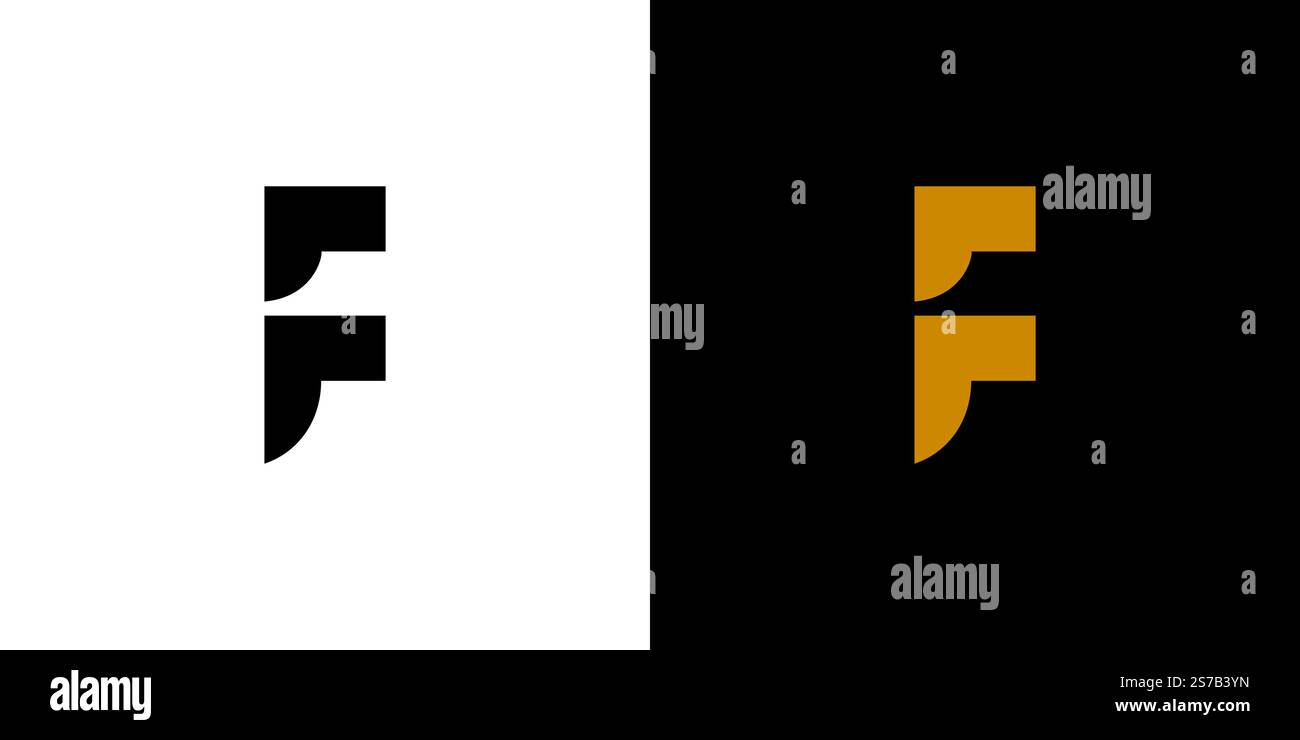 Unique and Bold  initial F  logo design Stock Vector