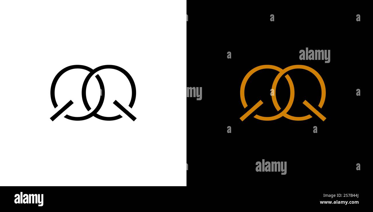 Modern and unique  initial QQ  logo design Stock Vector
