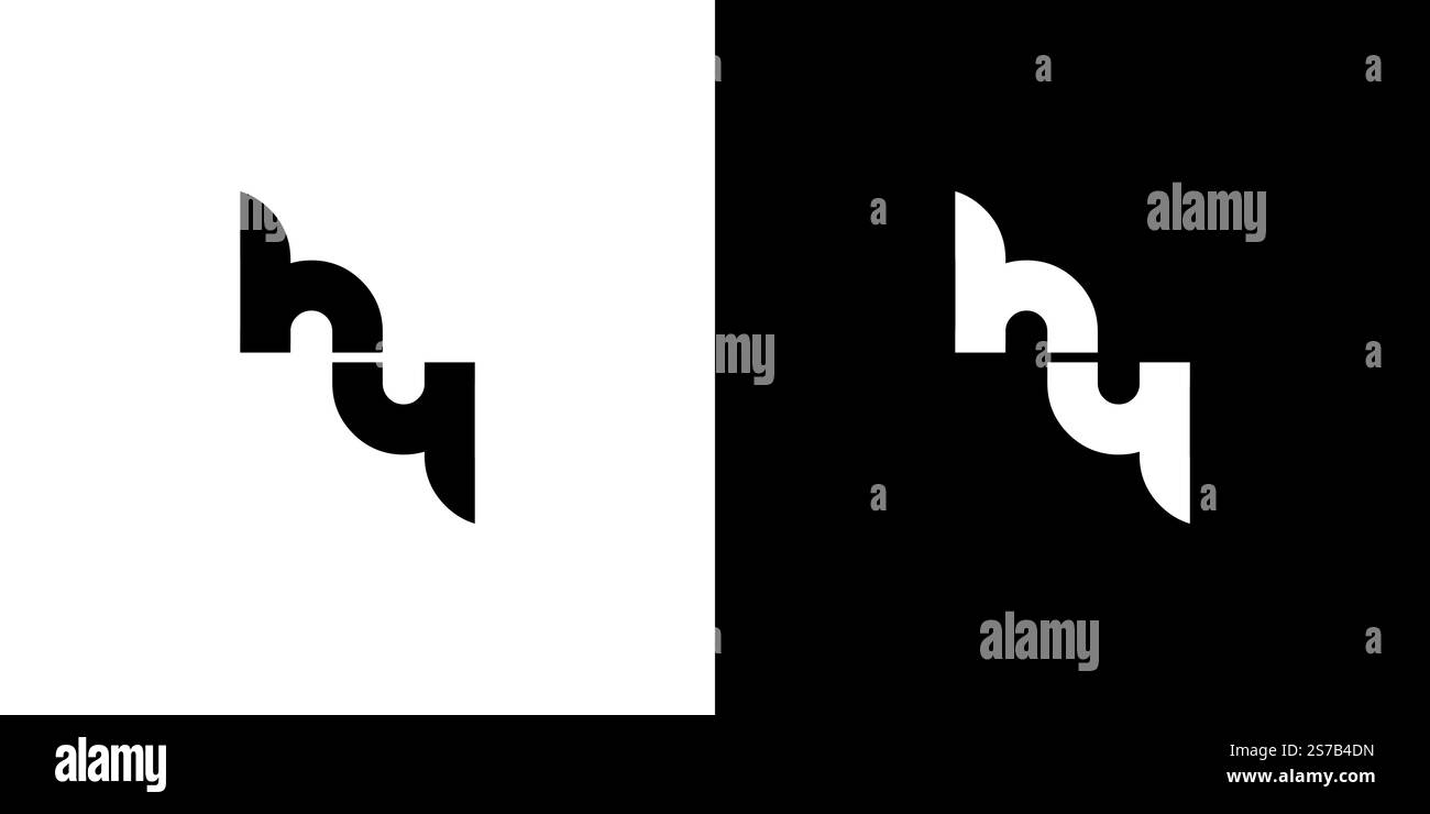 Unique and simple  HY  logo design Stock Vector