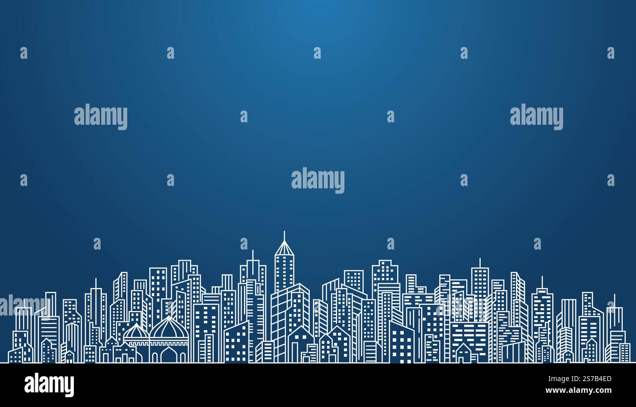 Modern City skyline vector illustration in flat design Stock Vector ...