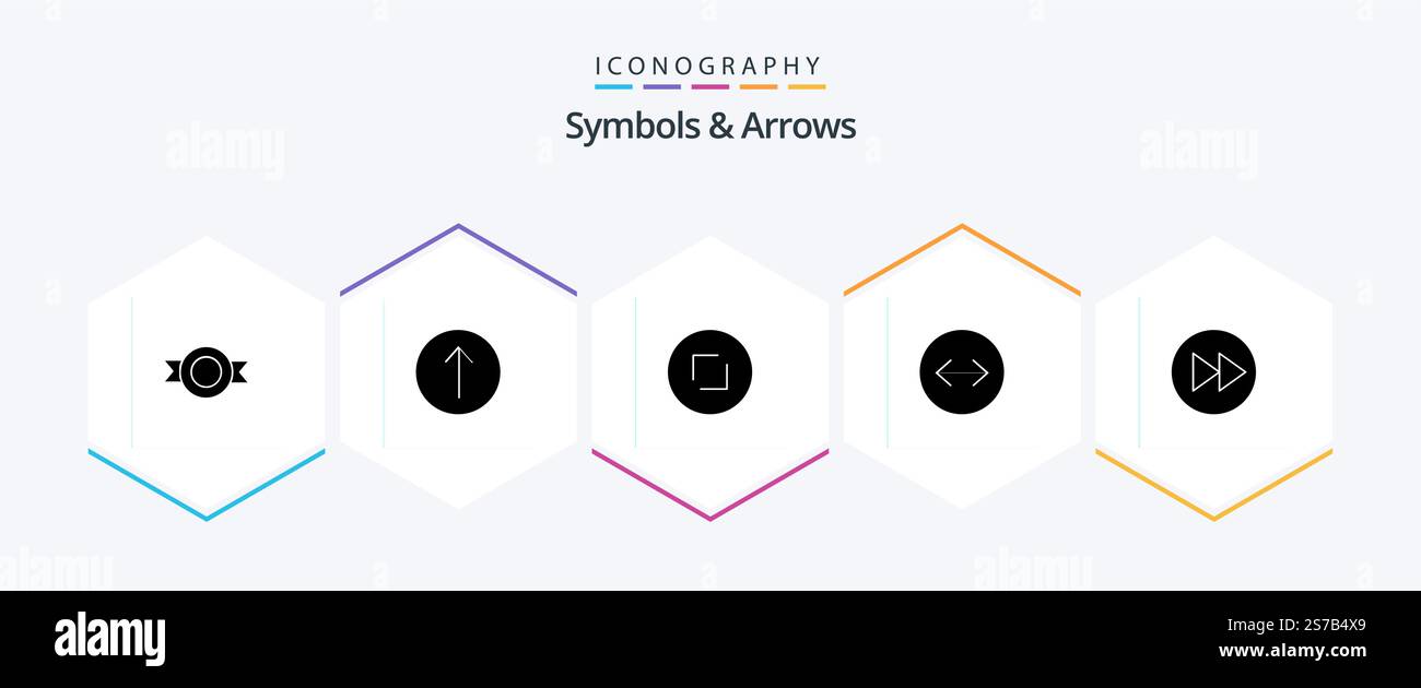 Symbols and Arrows 25 Glyph icon pack including music. arrows. enlarge ...