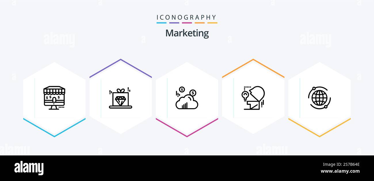 Marketing 25 Line icon pack including . marketing. marketing. world ...