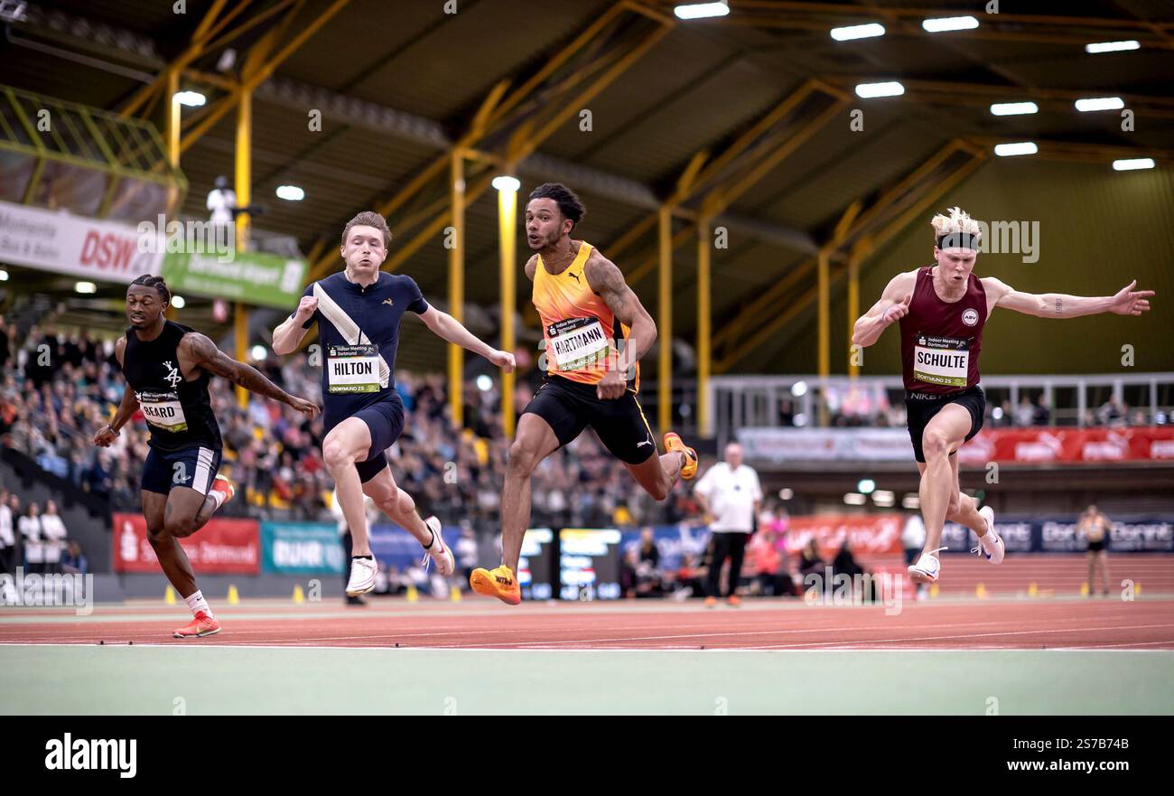 Packendes 60mFinale der M?nner mit (von links) Zachaeus Beard (USA