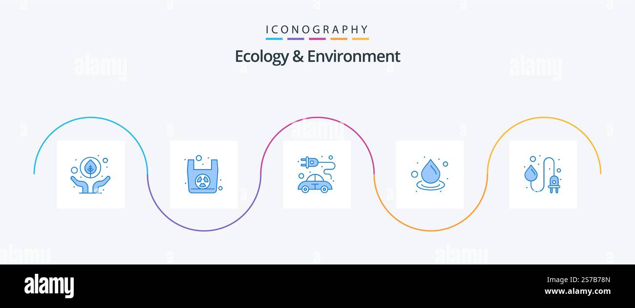 Ecology And Environment Blue 5 Icon Pack Including power. reuse ...