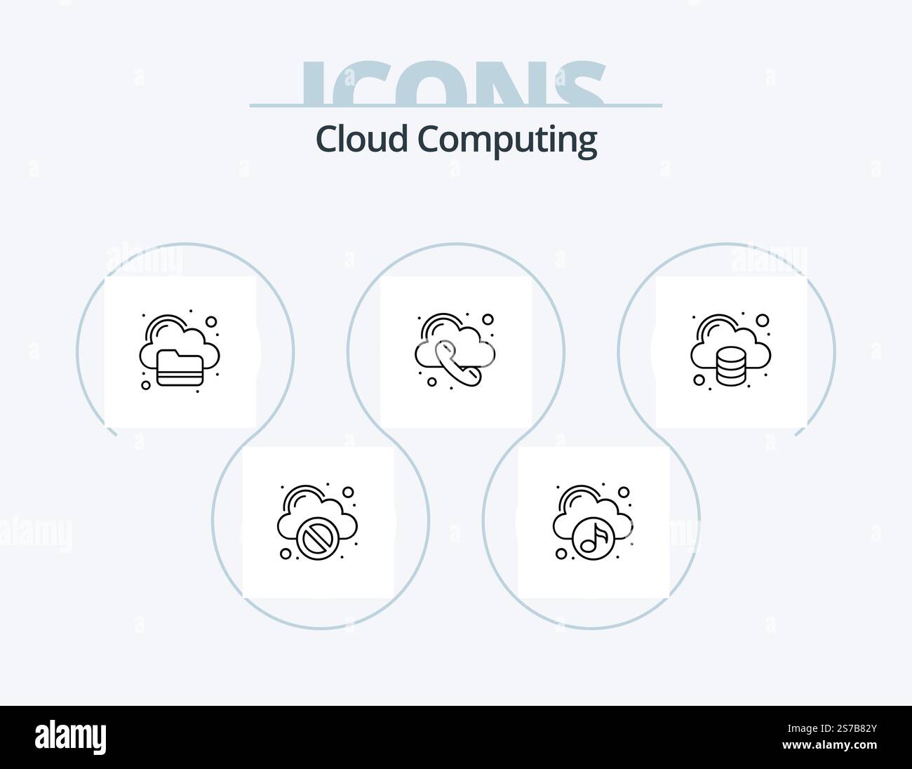 Cloud Computing Line Icon Pack 5 Icon Design. upload. pin. cloud. map. cloud Stock Vector