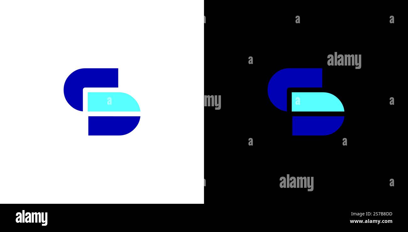 Modern and Unique SD  logo design Stock Vector