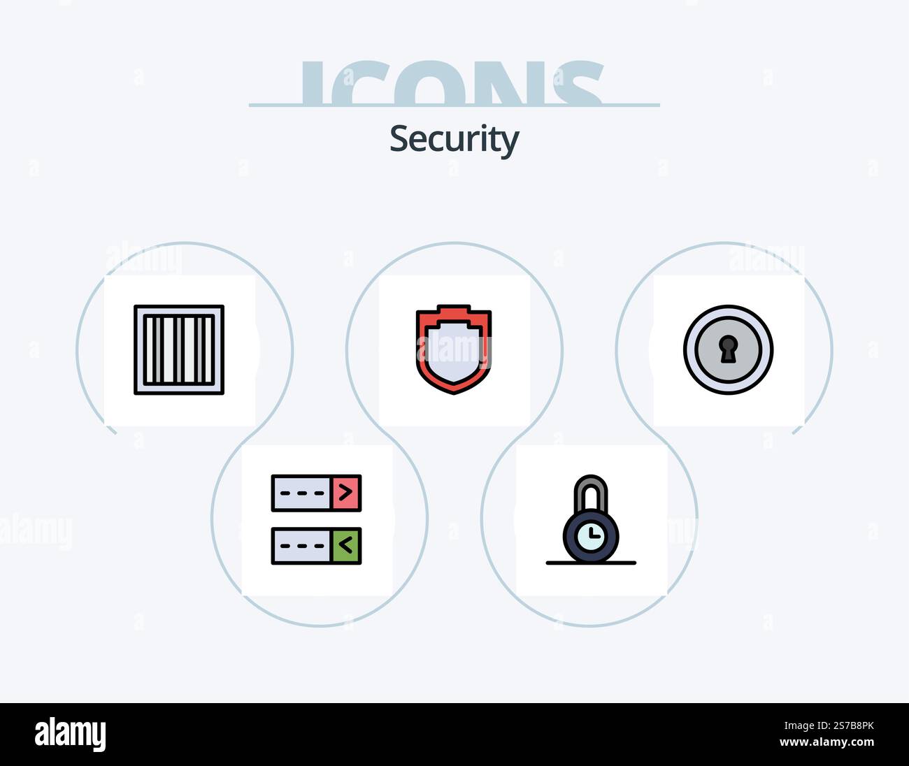 Security Line Filled Icon Pack 5 Icon Design. . . security. security. antivirus Stock Vector