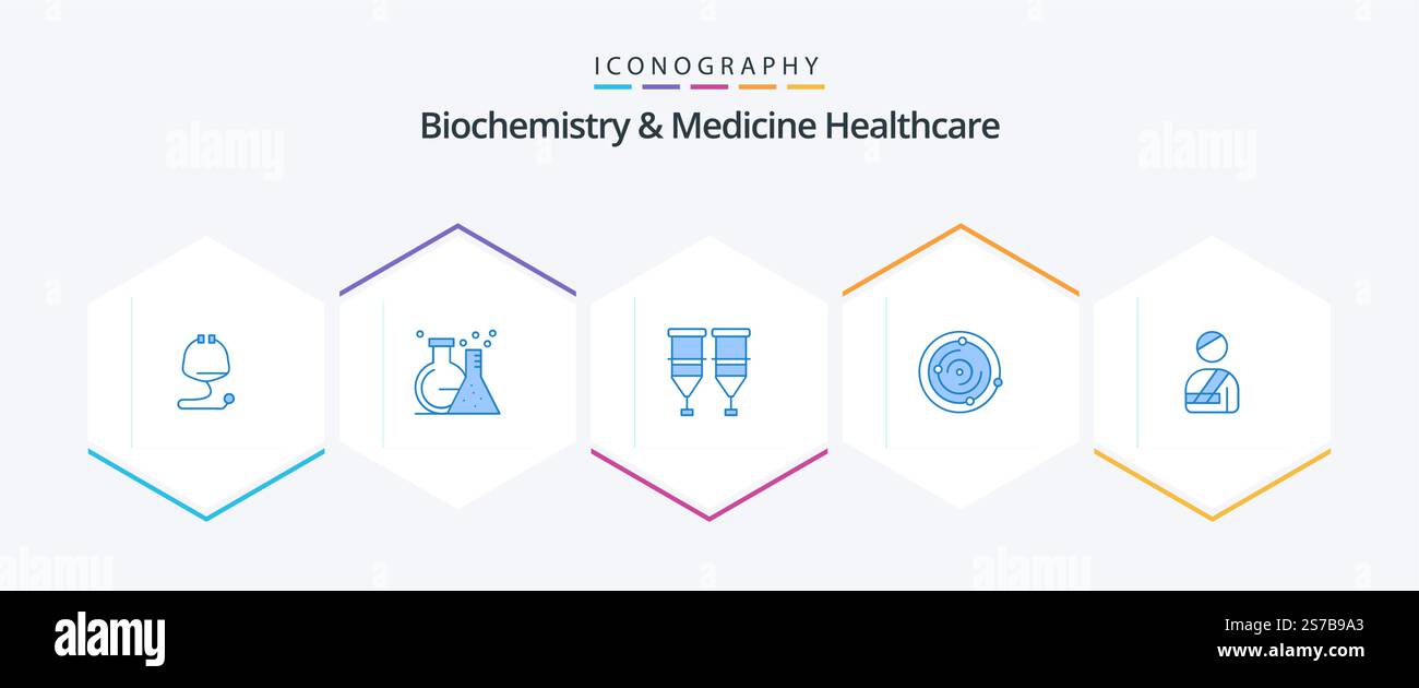 Biochemistry And Medicine Healthcare 25 Blue icon pack including ...