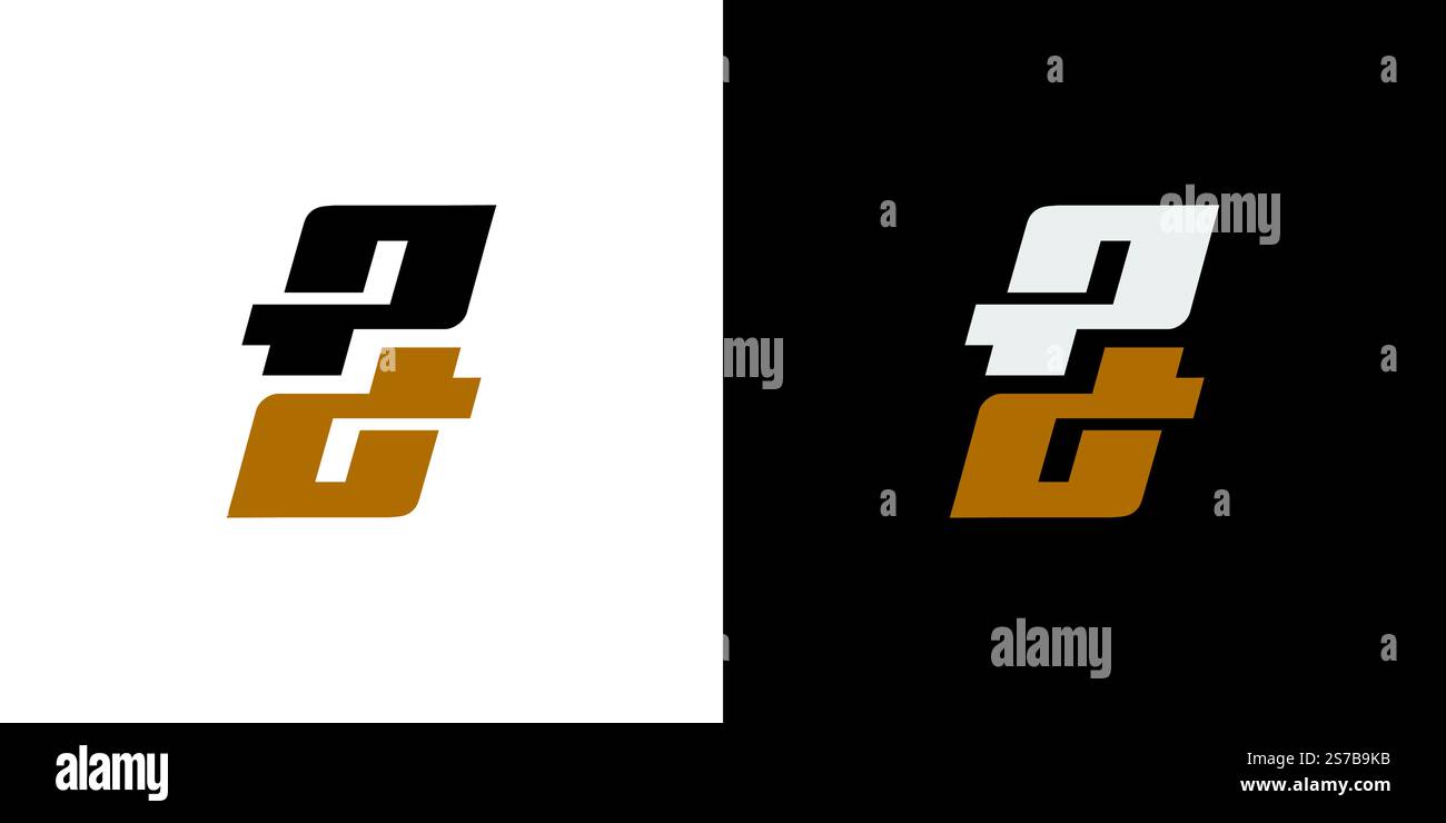 Stong and modern PD  logo design Stock Vector
