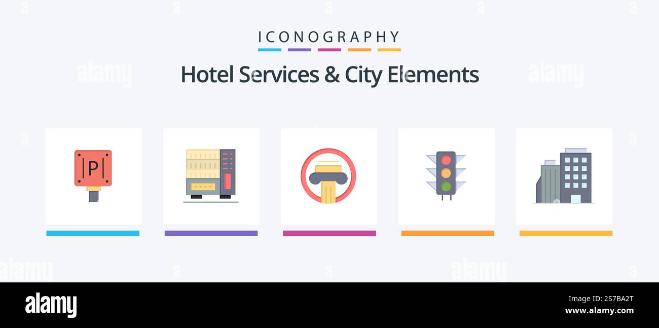 Hotel Services And City Elements Flat 5 Icon Pack Including hotel ...