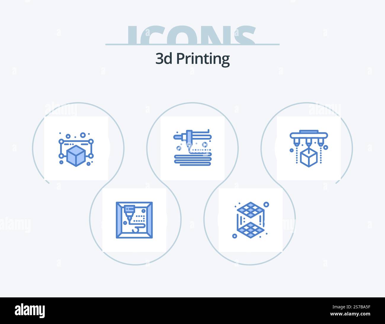 3d Printing Blue Icon Pack 5 Icon Design. printing. 3d. gadget ...