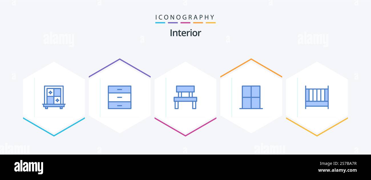 Interior 25 Blue icon pack including bedroom. wardrobe. garden. room ...