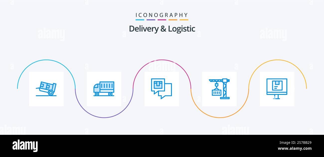 Delivery And Logistic Blue 5 Icon Pack Including delivery. cargo ...