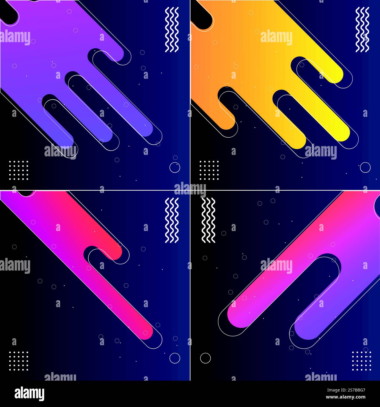 Mod Background Design Modish Backgrounds with Designed Shapes Pack of 4 Vector Illustrations ...
