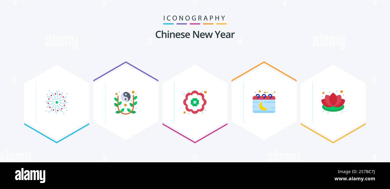 Chinese New Year 25 Flat icon pack including decorations. moon ...