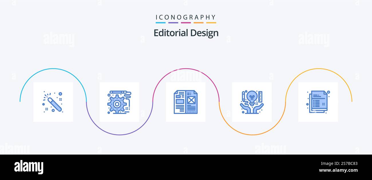 Editorial Design Blue 5 Icon Pack Including document. document ...